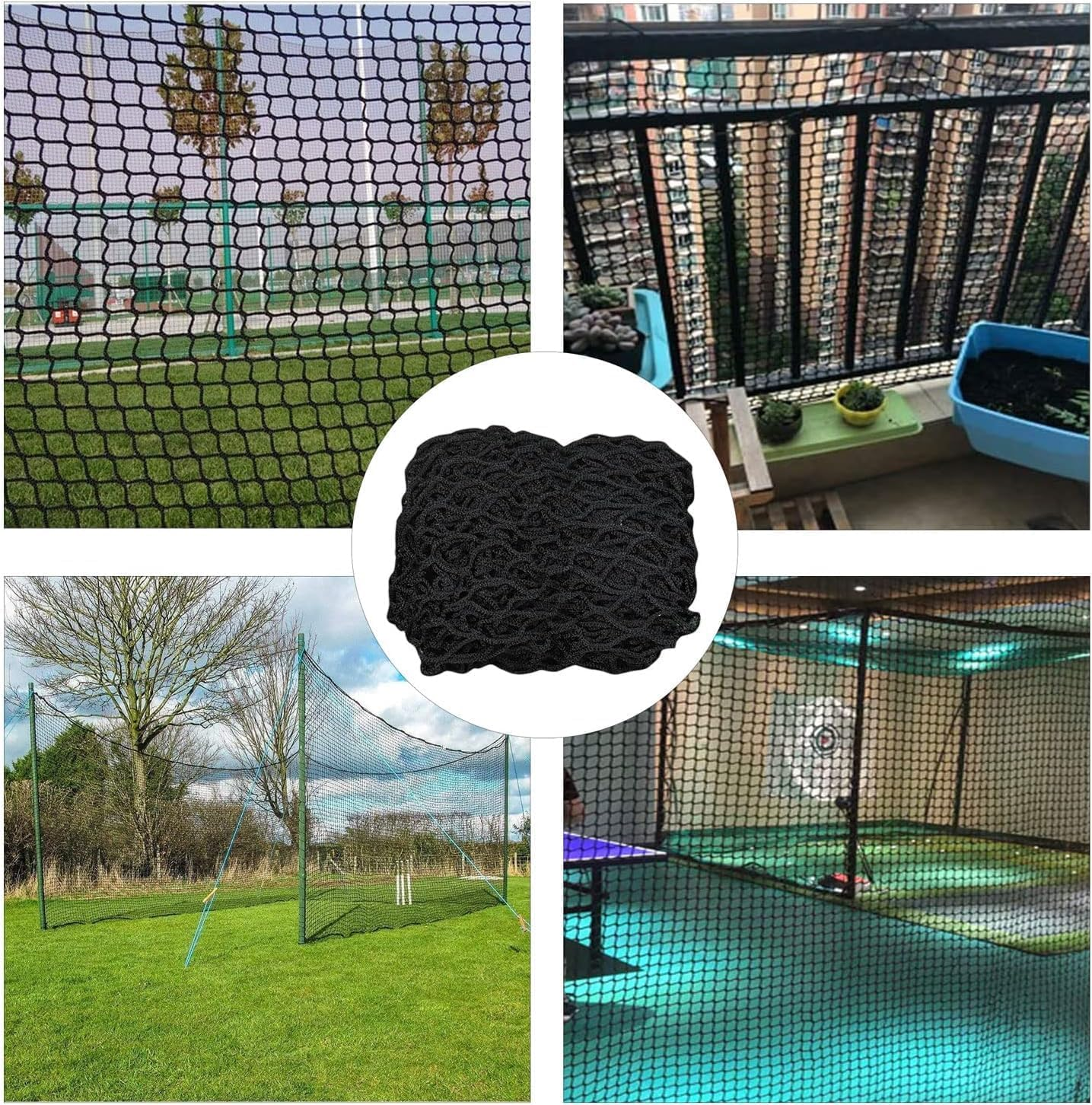 BERADNET Child Safety Net Protection Rope Net Safety Netting for Stairs Railing Balcony Cat Net Knotless Polyester Playground Safety Net Fence Net Black(1.5X2M) image number 4