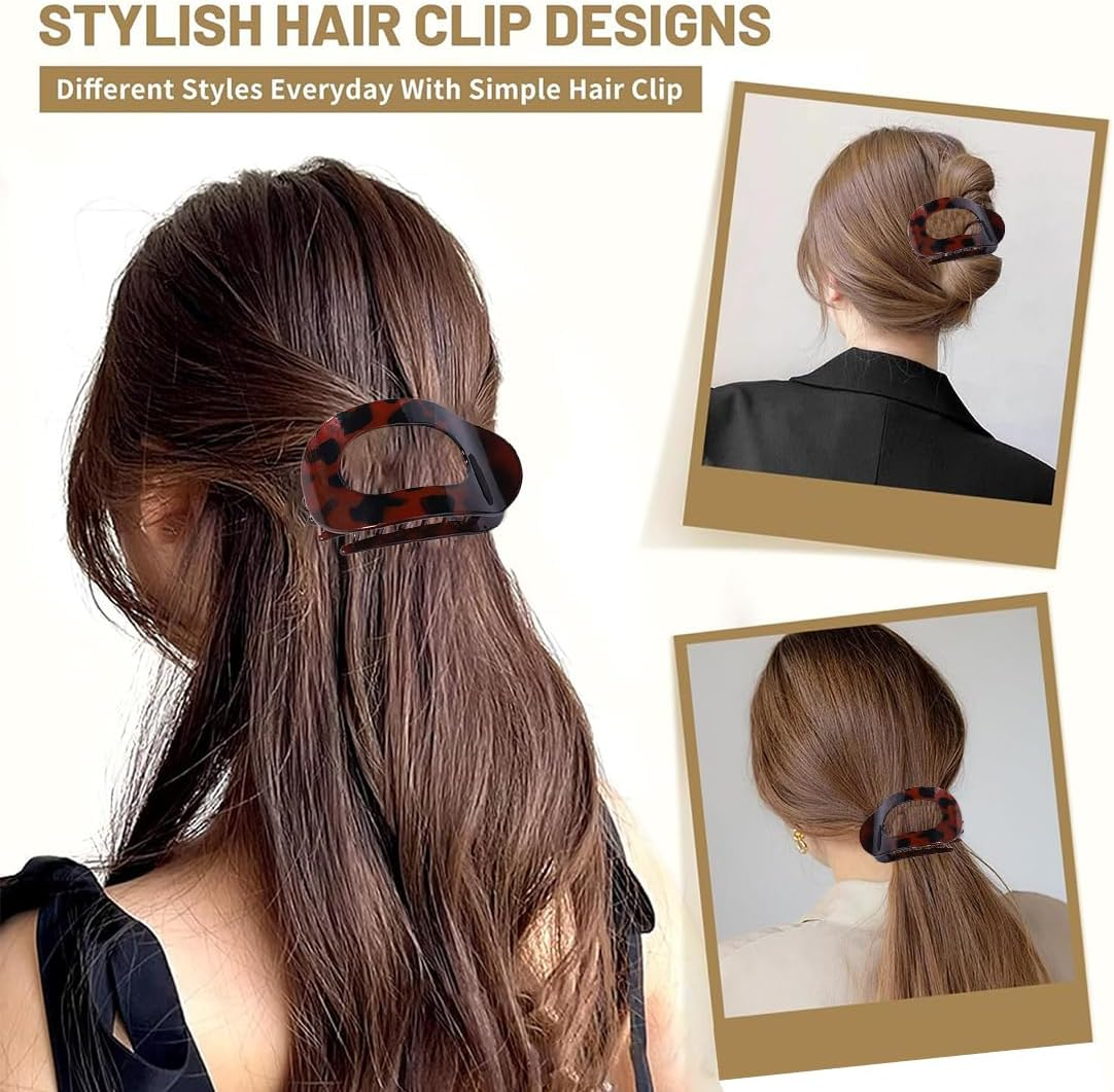 Pack of 4 Flat Hair Clips for Women, Strong Hold Flat Claw Clip Non-Slip Hair Clips Women for Thick & Thin Hair, Flat Hair Clips for Everyday, Sports, Driving image number 1