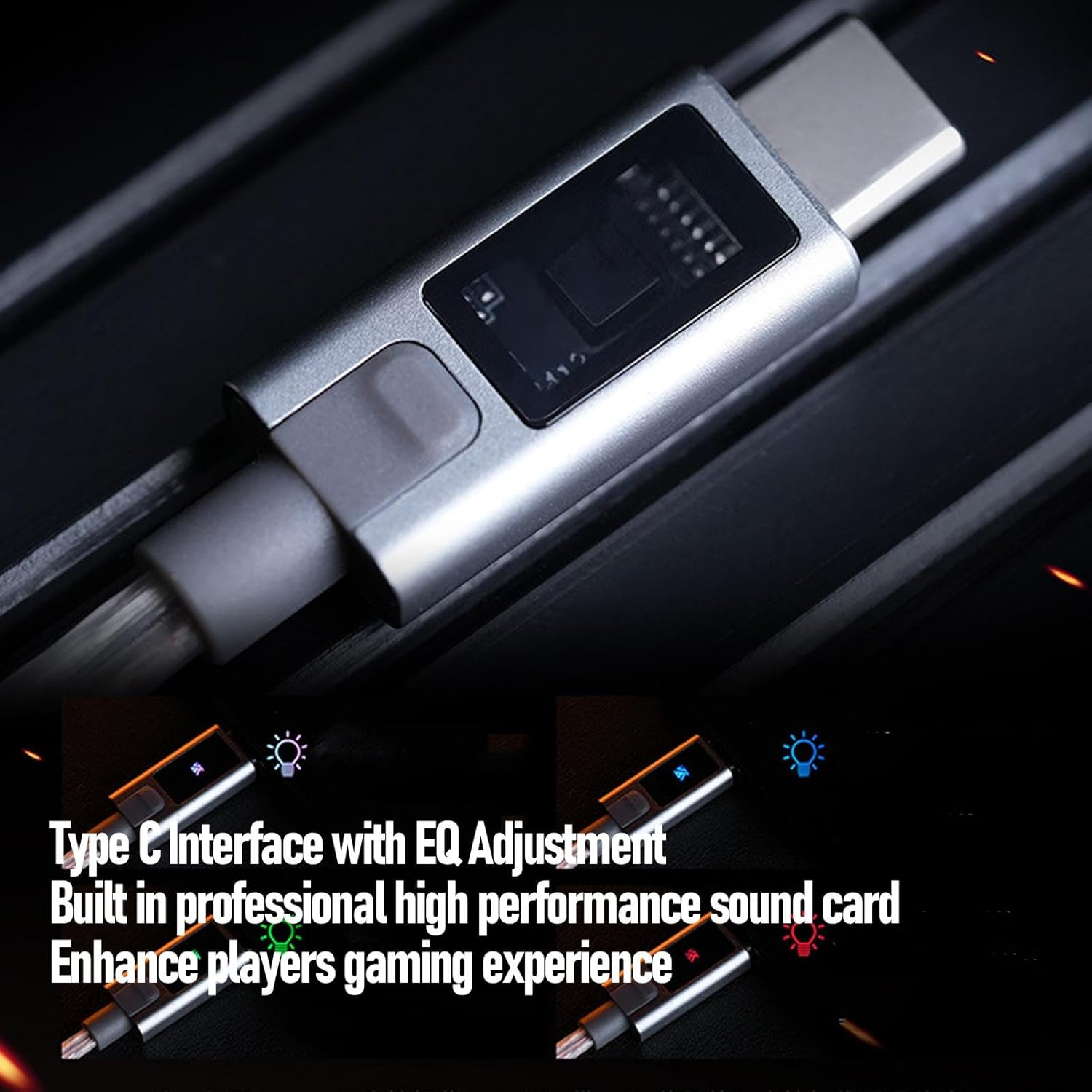 Sharainn Gaming Earbuds Wired, USB C Ergonomical in Ear Monitor Headphones with Dual Hybrid Driver, Built in Microphone, Detachable Cable for Smartphones PC Tablet