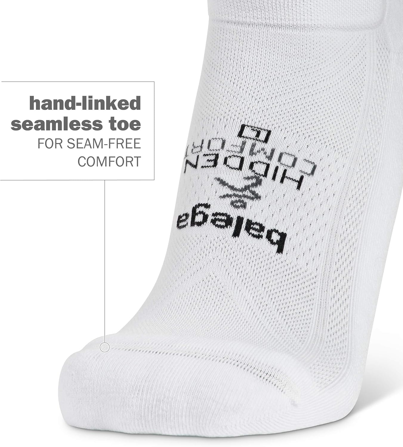 Balega Unisex Adults Hidden Comfort No-Show Running for Mens and Women (1 Pair) Socks, White, X-Large US image number 6