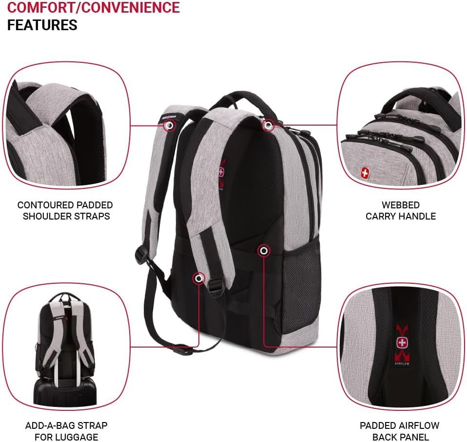 Swissgear 5668 Laptop Backpack - Dark Grey Heather image number 3