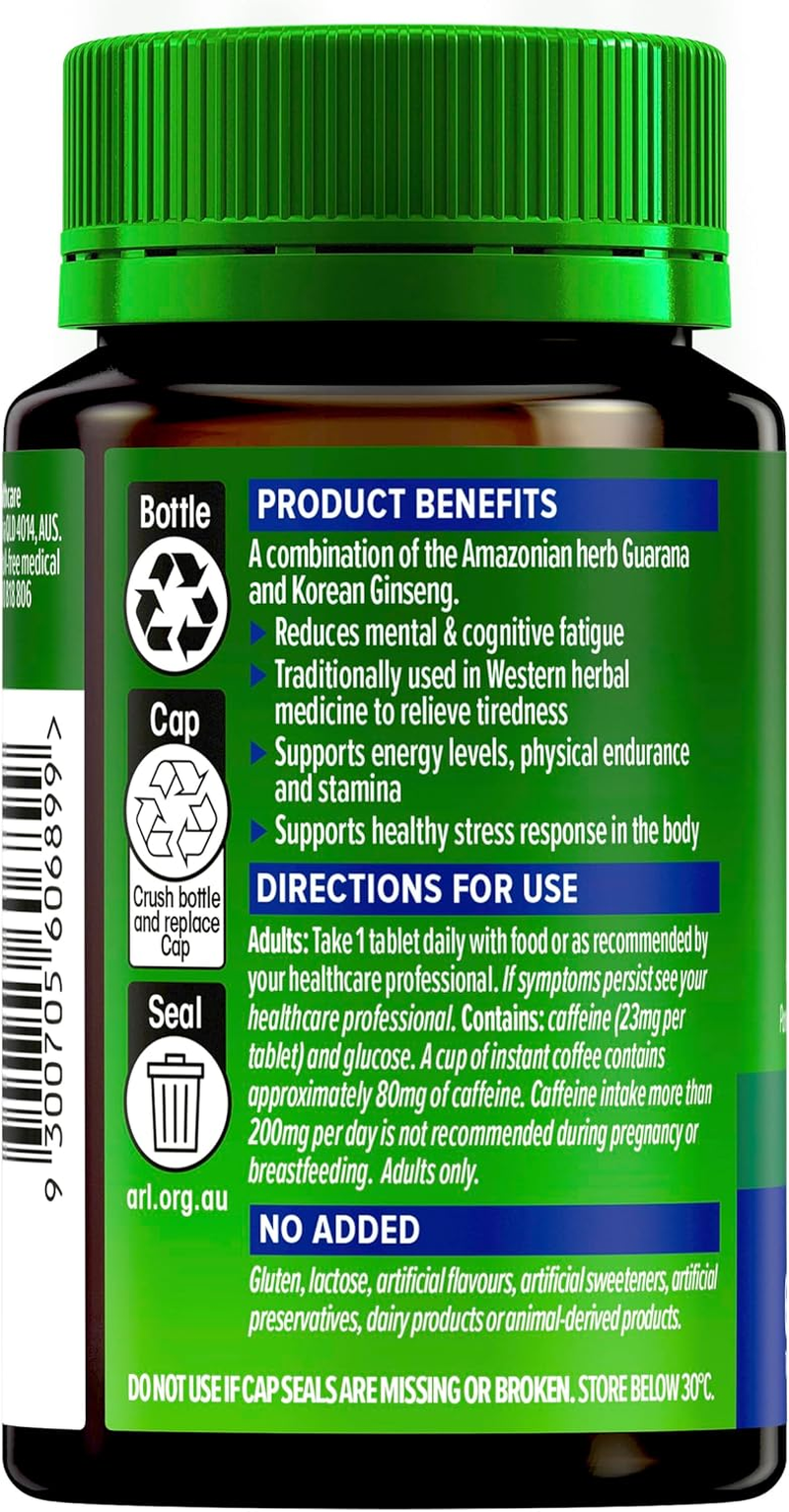 Cenovis Guarana 2000 and Ginseng Tablets, 60 Tablets image number 1