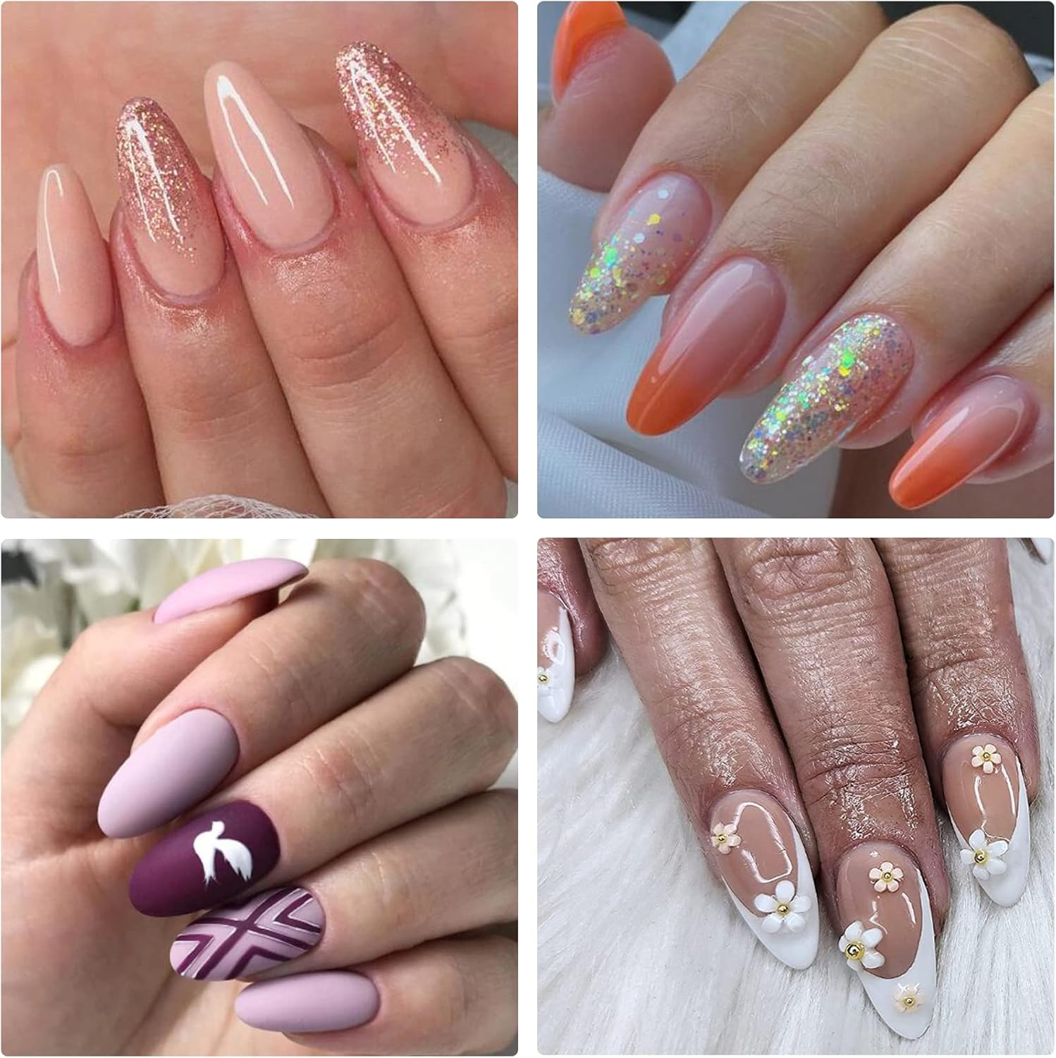 Loveourhome 600Pc Almond Gel Nail Tips Short Fake Nails Full Cover Short Stiletto Almond False Nail Clear Artificial Nail Fingernail Soft Gel Nail Tips for Acrylic Nail Extesion Press Nail Making image number 2