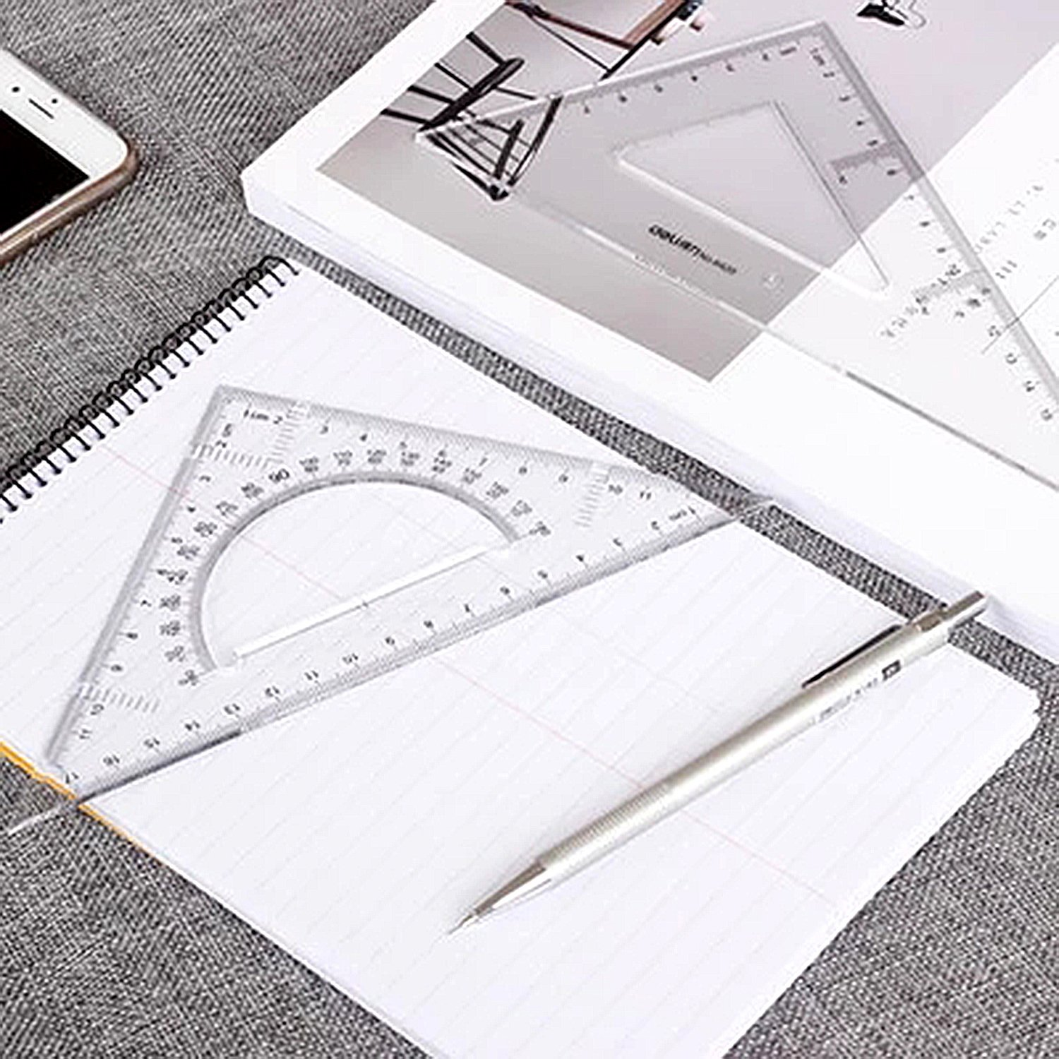 Bronagrand Triangle Ruler Square Set, 30/60 and 45/90 Degrees, Set of 2