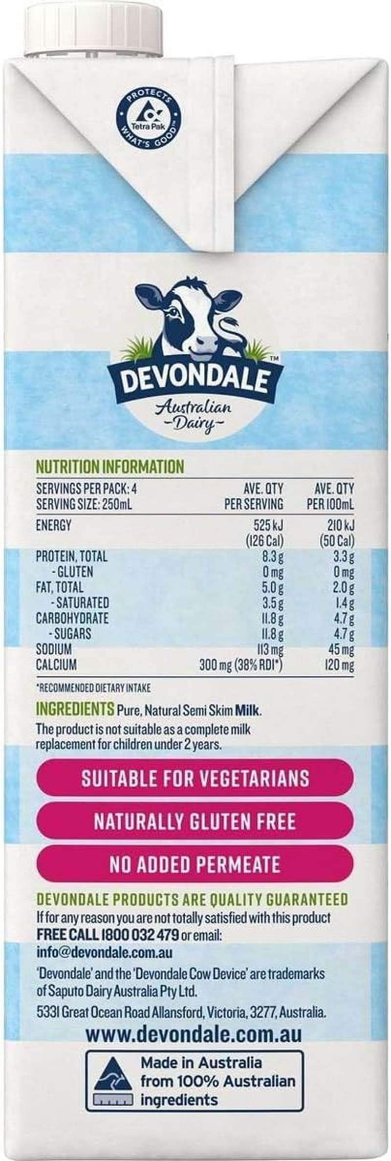 Devondale Longlife Semi Skim Milk 1 Litre image number 5