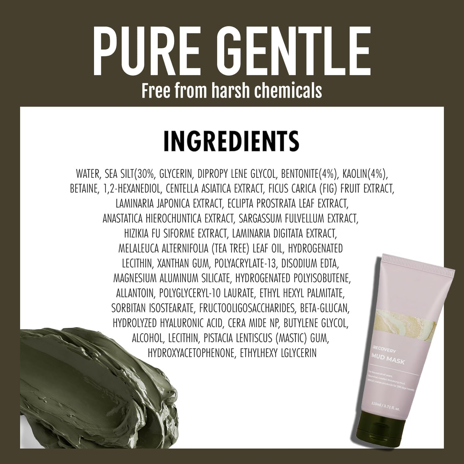 Recovery Mud Mask, Relief Mud Mask,Mud Masks for Face, Hydrating & Moisturizing Deep Pore Cleanser image number 2