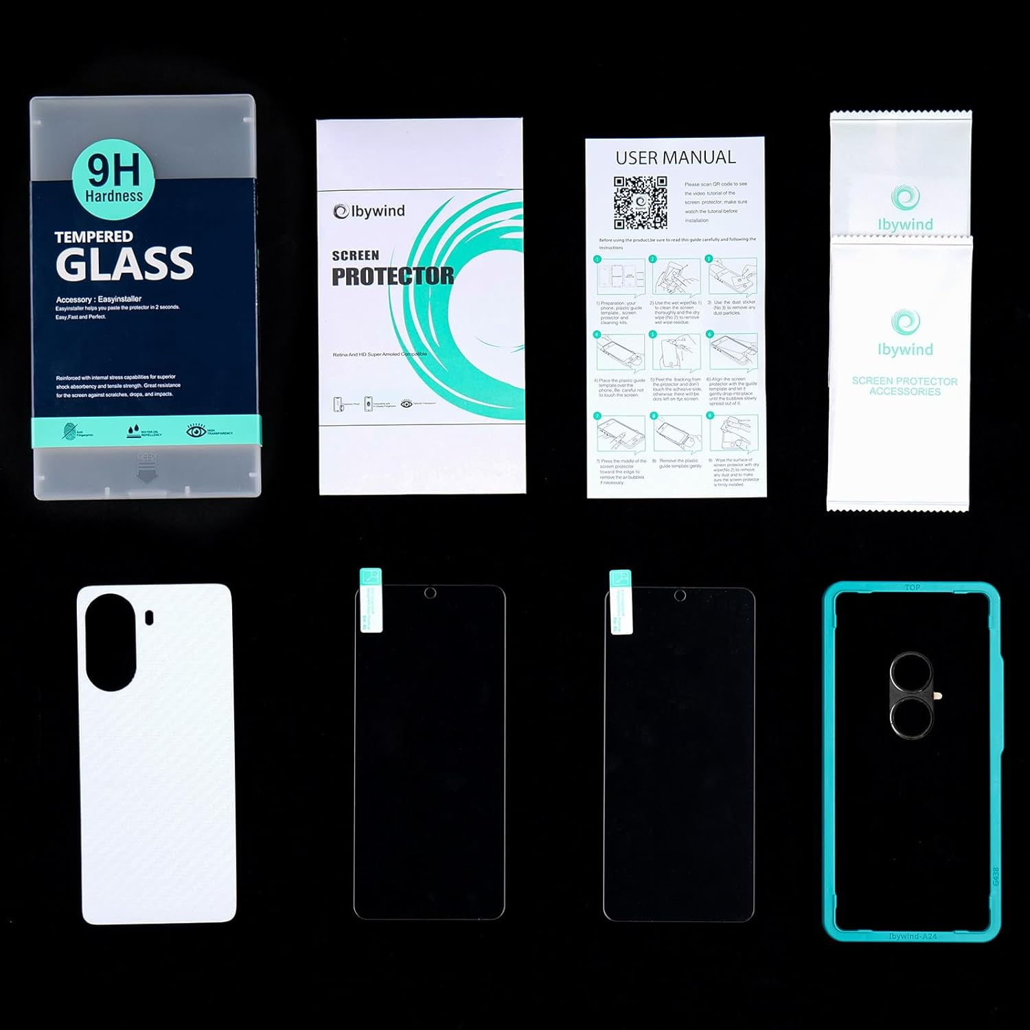 Ibywind 2 Pcs Screen Protector Compatible with Xiaomi Poco X7 Pro 5G 6.67",Tempered Glass,With 1Pc Camera Lens Protector,1Pc Back Film,Anti-Scratch,Bubble Free image number 2