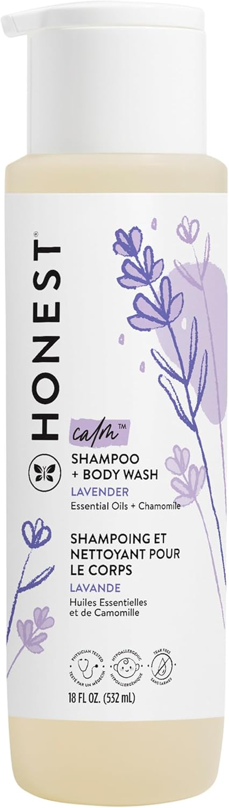 The Honest Company Ultra Dreamy Calming Lavender Shampoo + Body Wash | Tear-Free Baby Shampoo with Naturally Derived Ingredients | Sulfate- & Paraben-Free Baby Bath | 18 Fl. Ounces image number 2