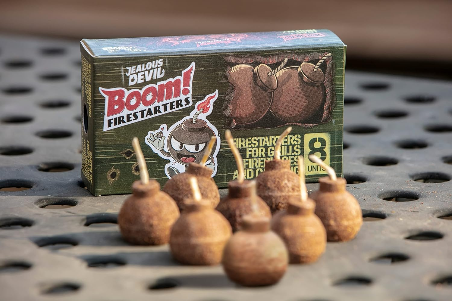 Jealous Devil Boom! Fire Starters - Organic Coconut Fibre BBQ Fire Starter for Campfires, BBQ and Indoor Fireplace - Clean, Odourless 20 Minute Burn Time image number 1