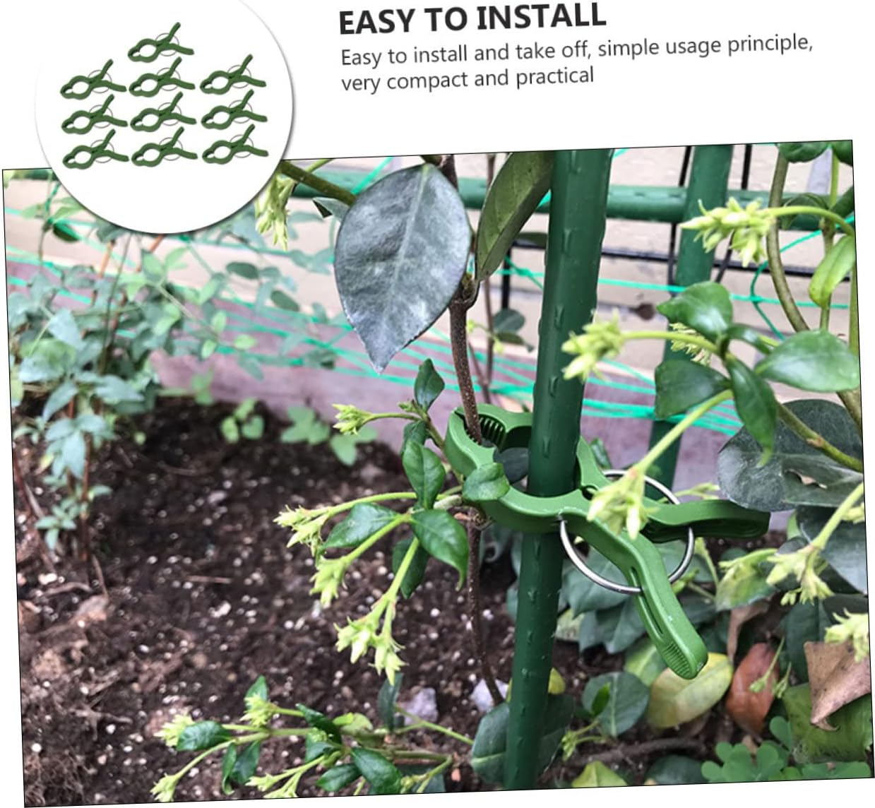 BUTIFULSIC 20Pcs Garden Fixing Clips for Potted Plants Branches Support Clamps for Gardening and Easy to Use for Orchids and Climbing Plants image number 5