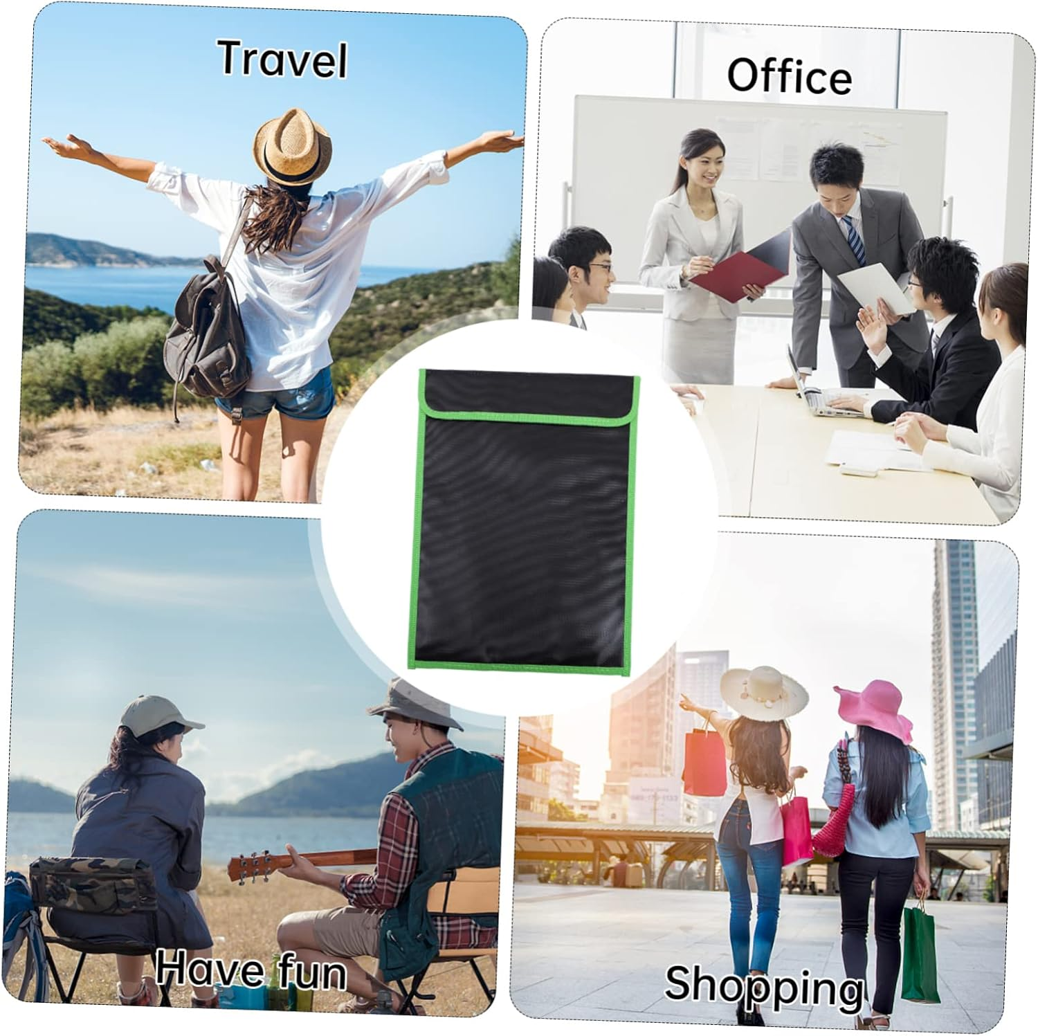 MINAOLULUS Fireproof Document Bag File Bag Resistant Protective Storage Pouch for Important and Valuables image number 1