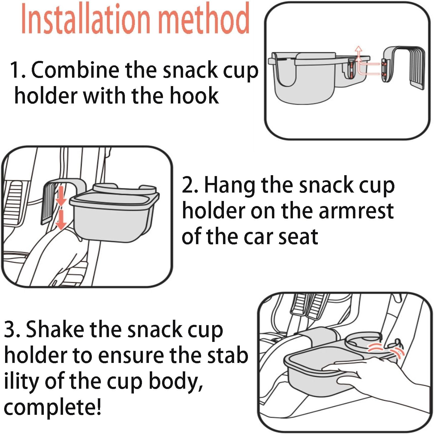 Roczential Stroller Drink Holder - Car Seat Bottle Holder, Kid'S for Car Seat | Versatile Cup Holder, Stroller Drink Carrier, Adjustable Cup Holder (8.86X4.13X3.54 Inches) image number 1