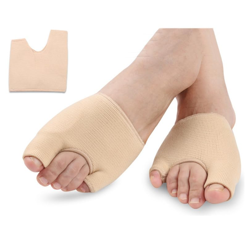 2 Pair Orthopedic Bunion Splint Hallux Valgus Correctors Separator Half Socks Bunion Sleeves Toe Joint Protector Pad Big Toe Straightener for Women Men (Colour of Skin, S) image number 4