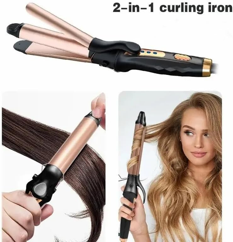 Hair Straightener 2-In-1 Curling Iron,Fotrsdku Ionic Brush Hot Comb Curling Iron with Smooth Gloss Coating,Flat Iron Hair Straightener for Silky Smooth Hair,For Curl/Wave/Straighten Hai image number 3