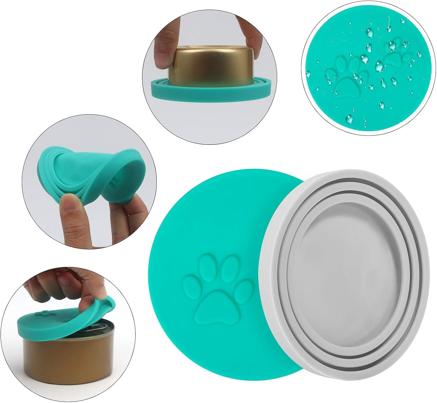 SLSON Pack of 2 Pet Food Can Lids with 2 Spoons and Cute Cat Paw Pattern for Canned Food for Dog and Cat Food, Fits Almost All Food Cans image number 6