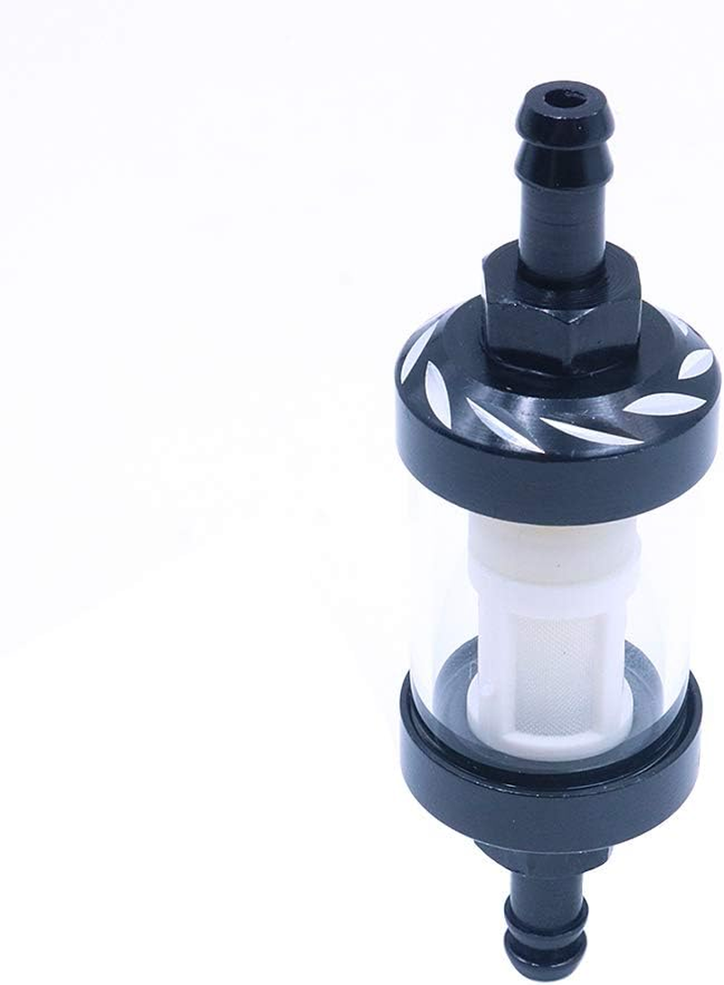 Namvo 6Mm Retro Motorcycle Modification Parts Metal Oil Fuel Filter Detachable Transparent Glass Fuel Filter Motorcycle Accessories Black image number 3