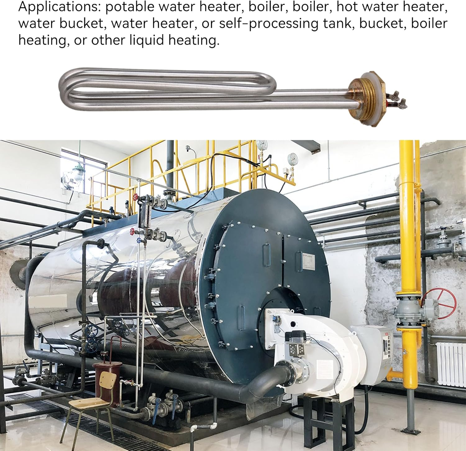 BQLZR AC220 Vwater Heater Heating Element Part 3000W DN25 1" BSP 32Mm Thread Pack of 2 image number 1