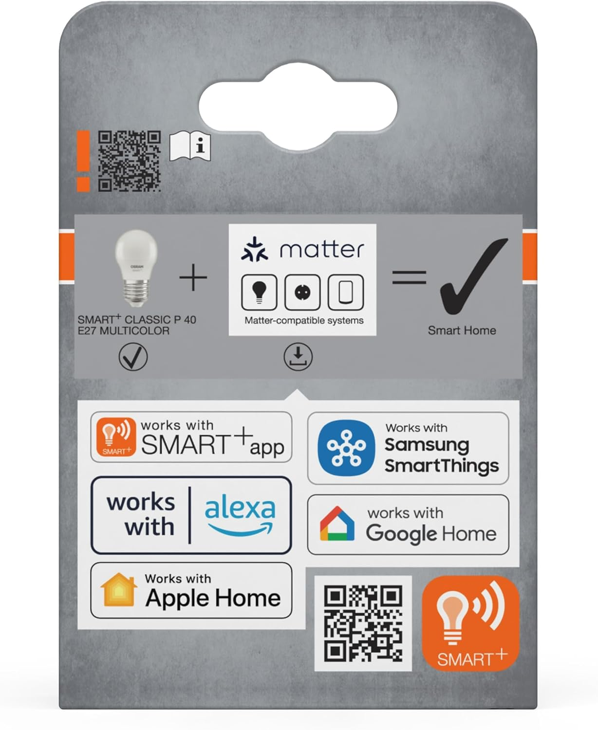 OSRAM Smart+ LED Lamp P40 RGBW E27, Mini Ball Shape, WLAN Enabled, Controllable with App, Compatible with Matter, Alexa, Google Assistant image number 2