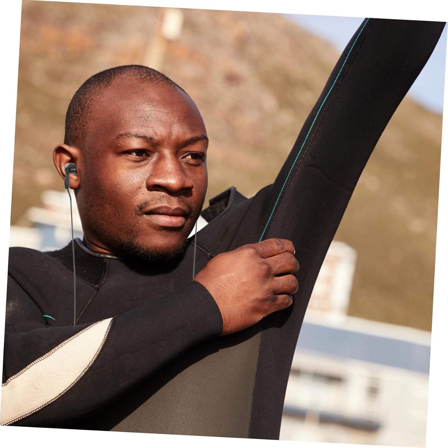 SEWACC Waterproof Swimming Earphones Ear Protection Plugs 3.5Mm In-Ear Earbuds for Adults Bathing and Surfing 2Pcs Black and White Earbuds Set