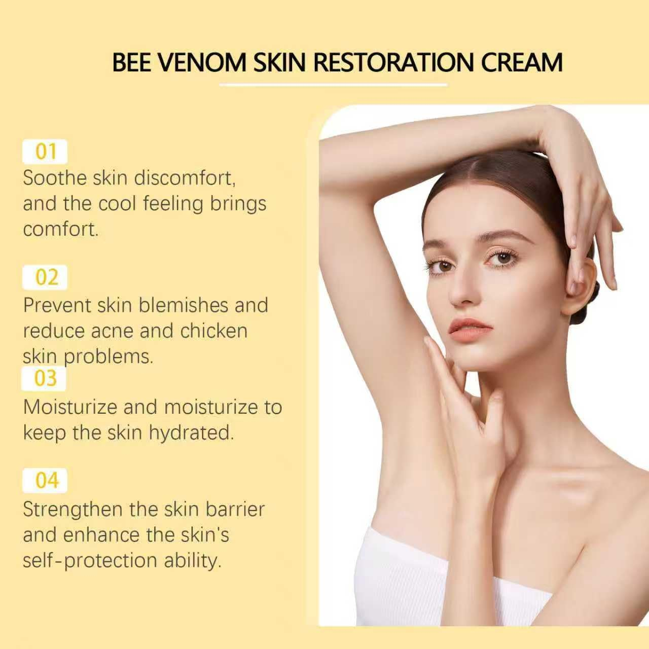 Zentheca Bee Venom Cream, Bee Venom Skin Restoration Cream, Be-E Veno-M Comprehensive Crea-M, Natural Ingredients, for All Skin Types (2PC) - 2Pc image number 2