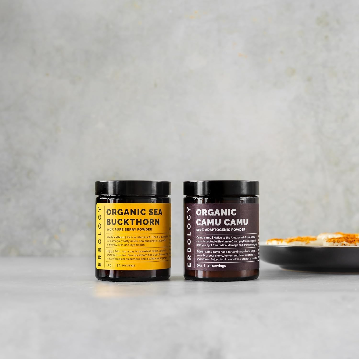 Erbology Organic Sea Buckthorn Powder 50G - 50 Servings - Skin Health and Immunity Support - Rich in Omega-7 (6.5%), Vitamin C and Beta-Carotene - Seeds Removed, More Concentrated - Vegan image number 3