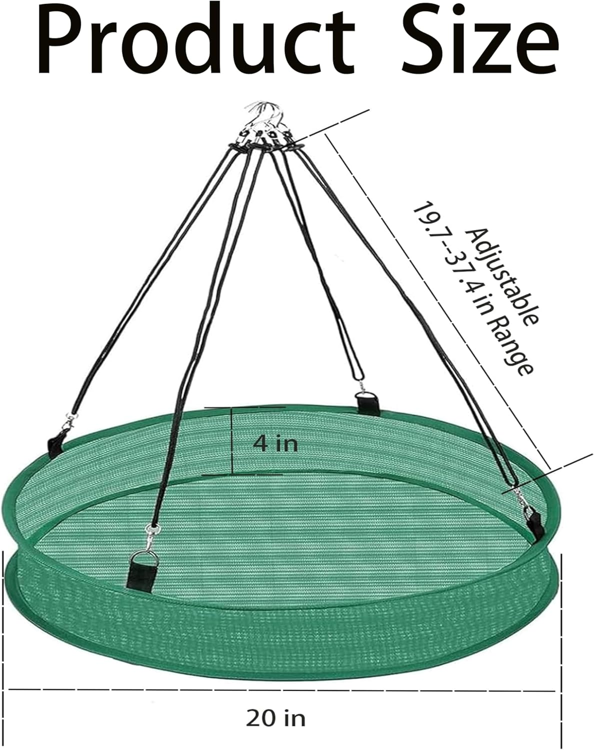 Bird Seed Catcher Tray for Hanging Feeders, 2 Pack Platform Hoop, Hummingbird Feeder Accessory for Outdoor Garden (Green, (Green, 50 * 10)) image number 4