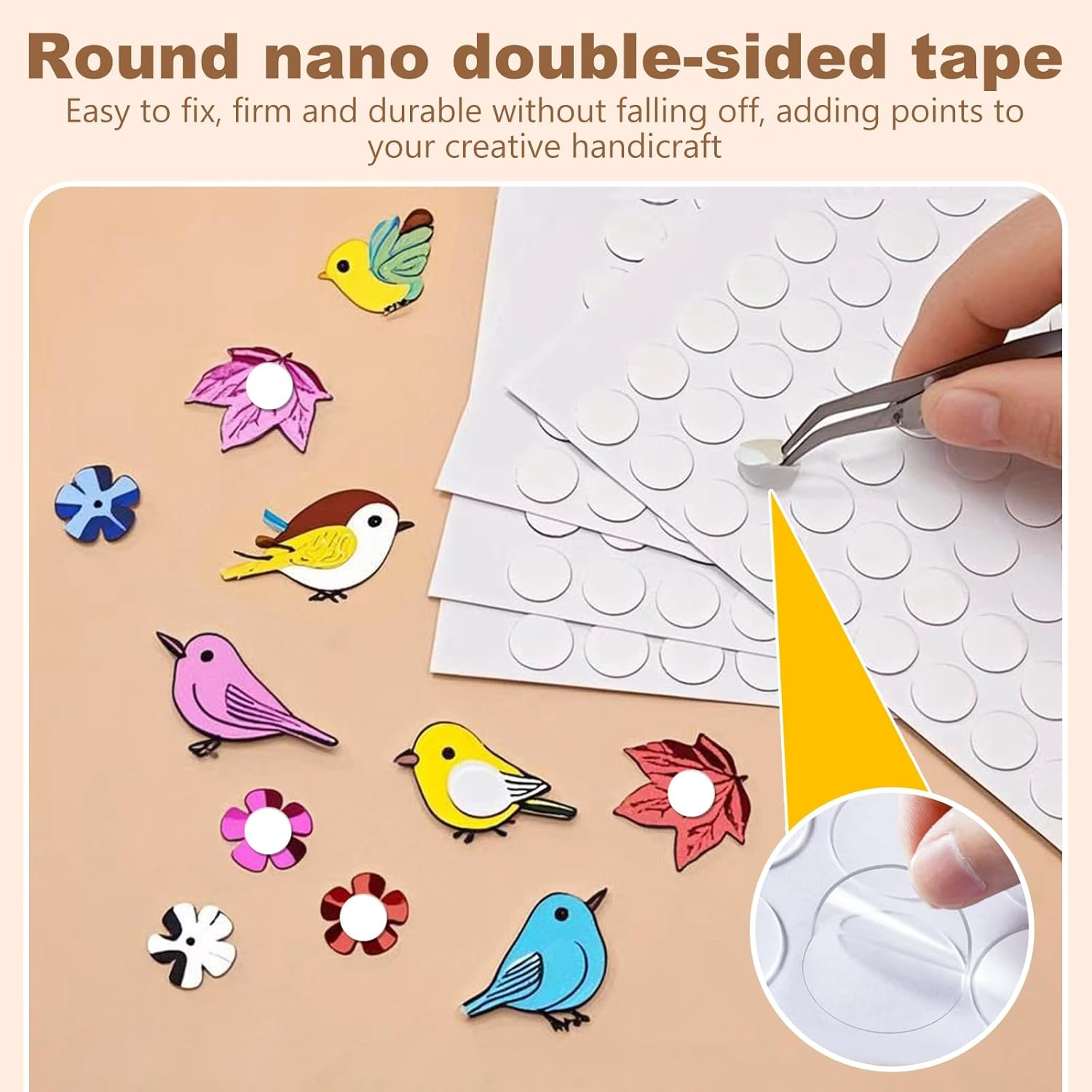 350 Pcs Double Sided Sticky Dots Clear Removable round Adhesive Stick Dots Putty Stick Tack Tape Mounting Putty Stickers for Walls Hanging Pictures Poster Crafts Balloons Festival Party Decorations
