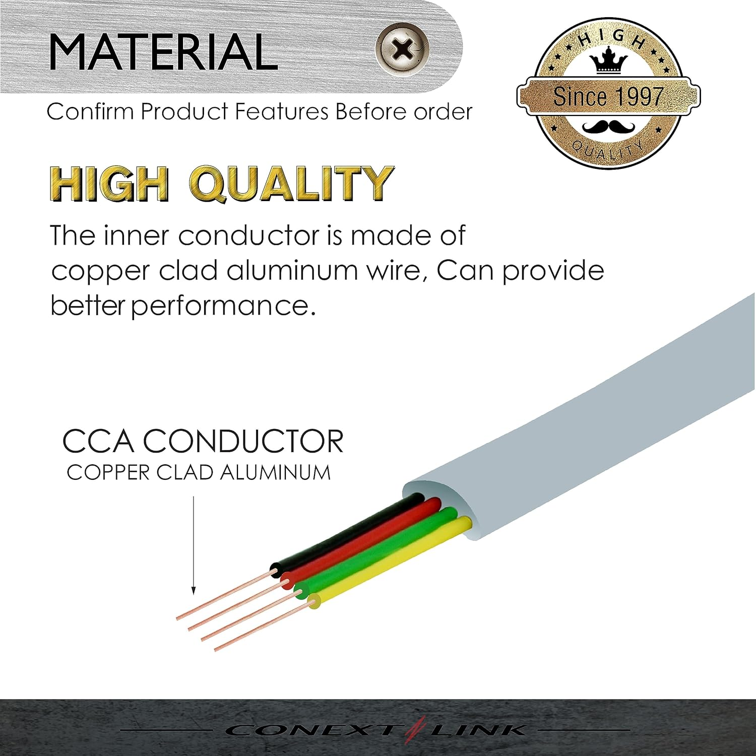 RJ11 6P4C Modular Telephone Extension Cable Phone Cord Line Wire (7 Feet, Grey) image number 4