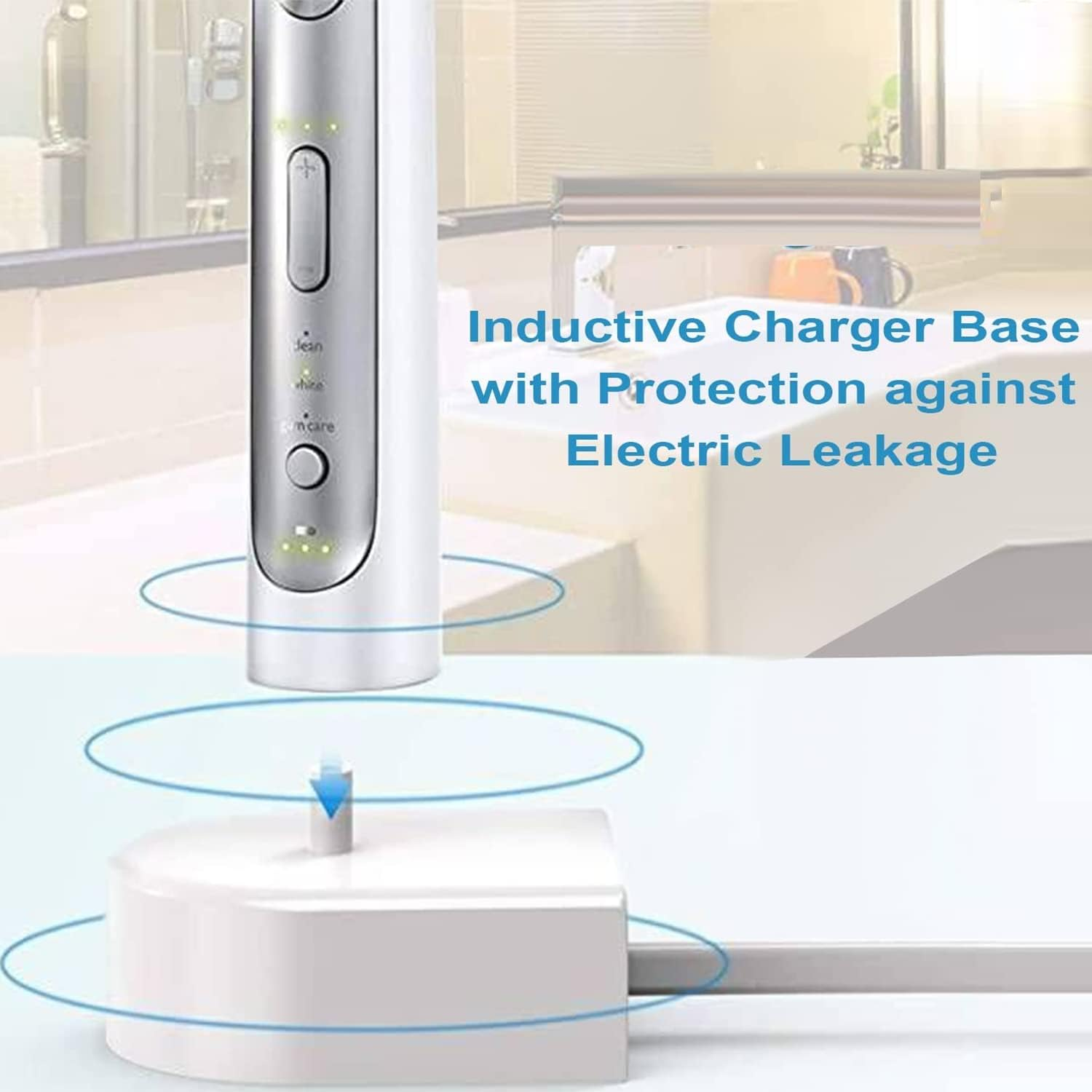 Replacement HX6100 Charger Base for Philips Sonicare Kids/Protective Clean 4100 5100 5300 6100 6500 2100 1100/ Expertclean 7300 Series/ HX6100 HX3000 HX6000 HX8000 HX9000, 110-240V AU Plug image number 5