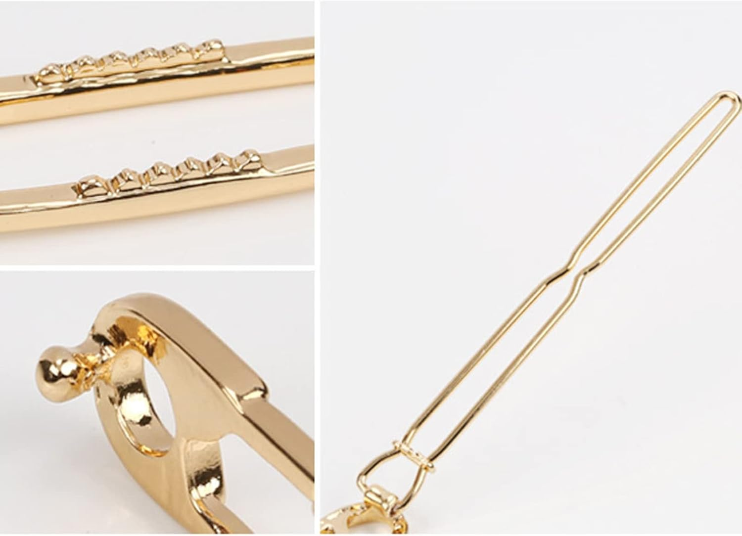 Wendalern Punk Pin Hair Clip Headpiece Needle Shape Hair Clip Hair Brooch Needle Shape Hair Clip Gold Hollow Hair Clips Minimalist Hair Decorative Hair Accessories for Women and Girls image number 6