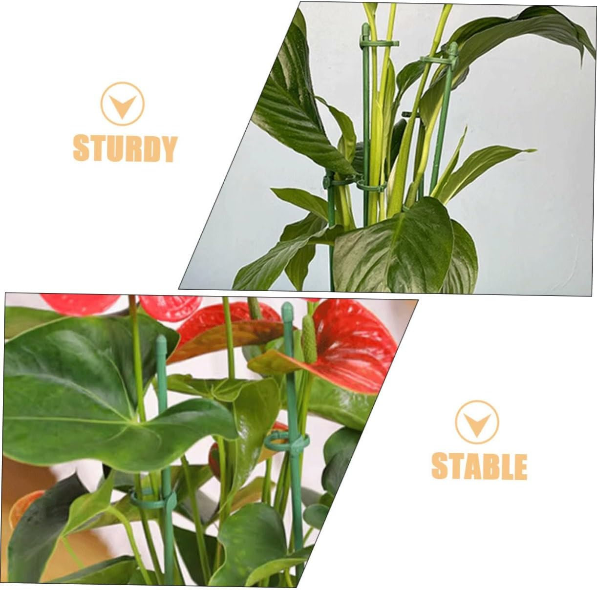 12Sets Flower Vegetable Plant Stakes Garden Support Sticks Plant Support Stakes for Strong Winds Rain image number 2
