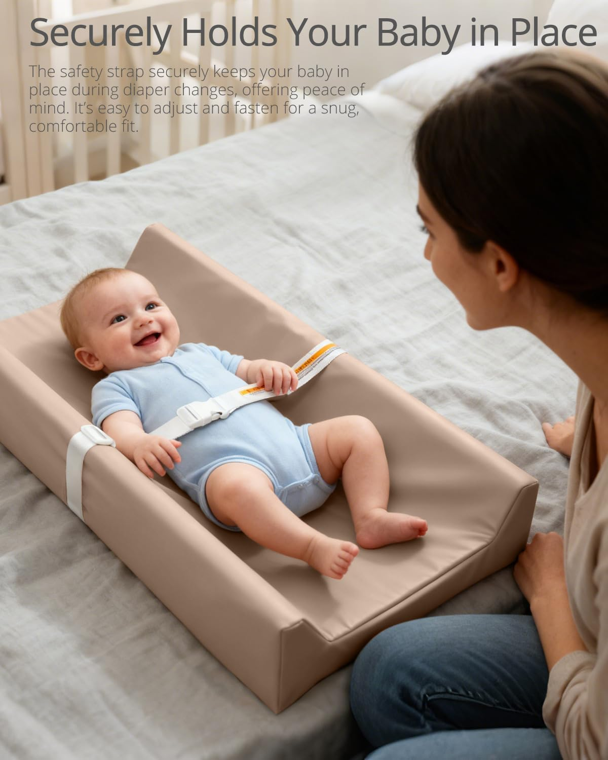 Baby Changing Pad - Vegan Leather Changing Pad, Wipeable Changing Pads, 31.5" X 16" Diaper Waterproof PU Changing Mat for Dresser Table image number 2