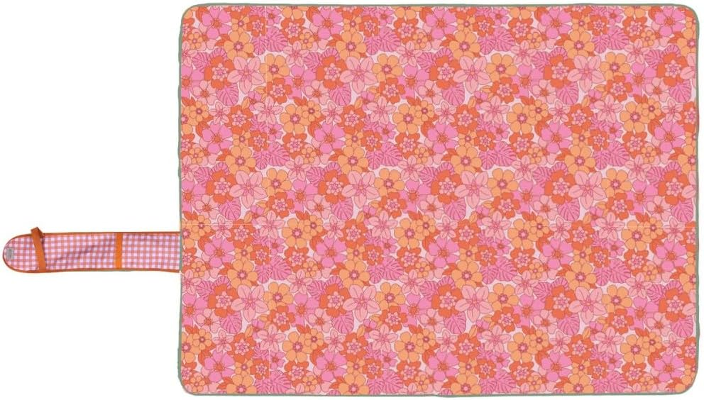 Splosh Retro Floral Picnic Rug with Handle, 194 Cm Length X 148 Cm Width X 0.5 Cm Height image number 4