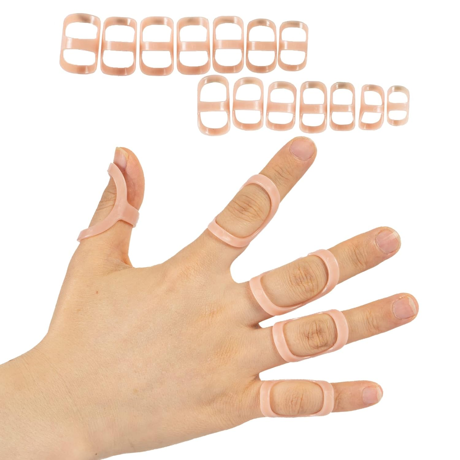 14 Pcs Finger Splints - Finger Splint Kit for Arthritis, Mallet Finger - Thumb Splint, Trigger Finger Splint for Thumb, Middle, Pinky or Ring Finger (A Complete Kit (Sizes 2~15)) image number 5