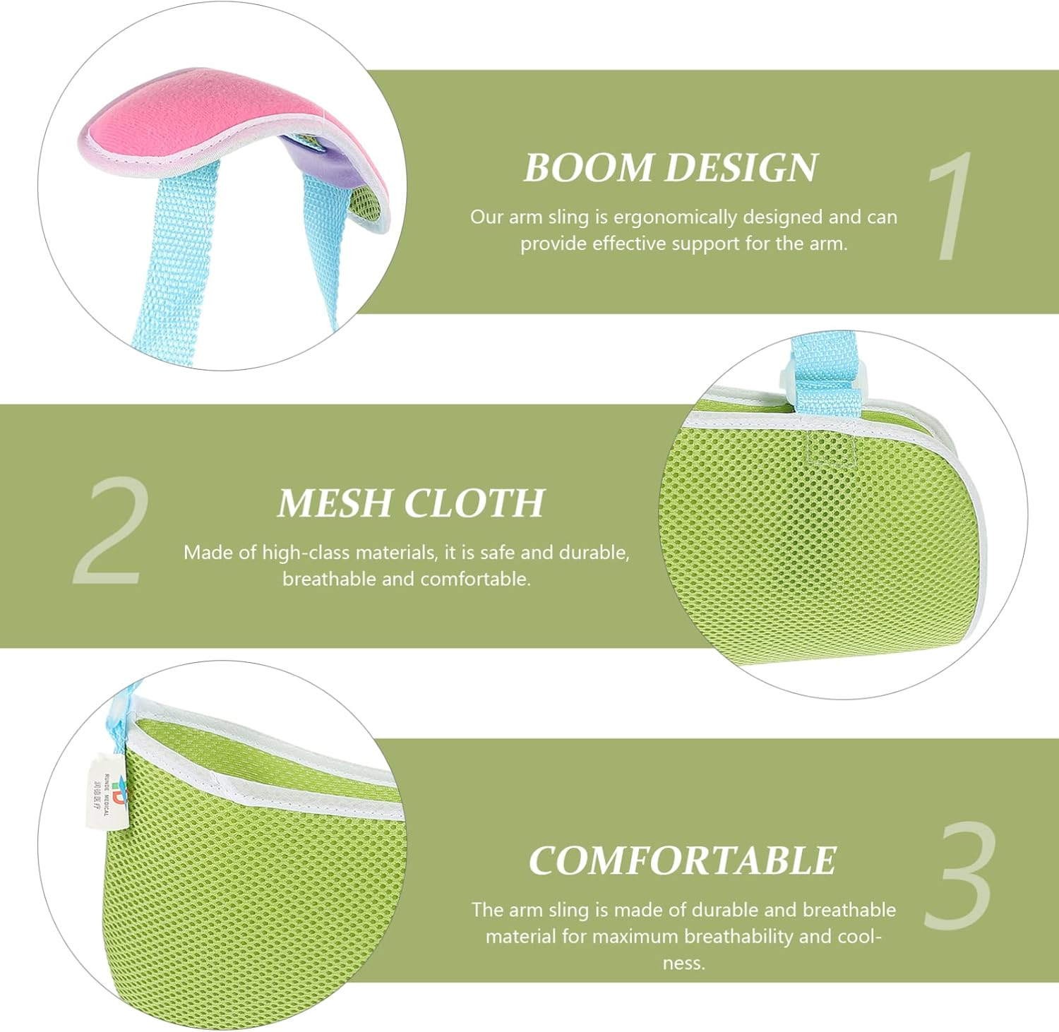 Healeved Breathable Arm Sling for Boys and Girls Forearm Support Brace for Fractured Arms Lightweight and Comfortable Design Suitable for Shoulder Injuries Random Shoulder Pad image number 2