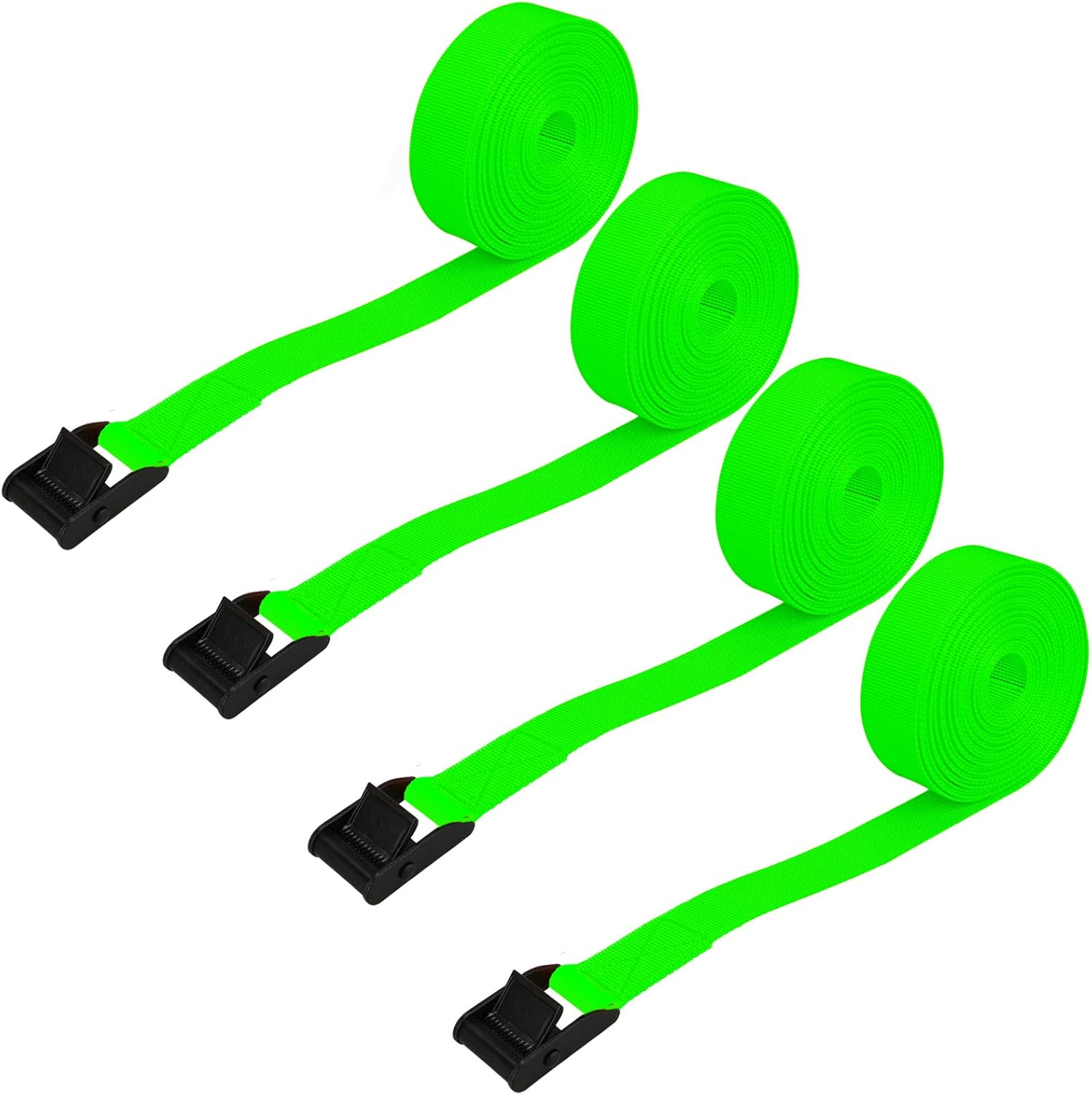 Premium Lashing Strap Short 1" X 6.5 Ft, Cam Buckle Tie down Straps Heavy Duty Secure Straps up to 700 Lbs Capacity for Motorcycle,Sup, Kayak, Canoe, Surfboard, Cargo, Boat,Trailer, Luggage