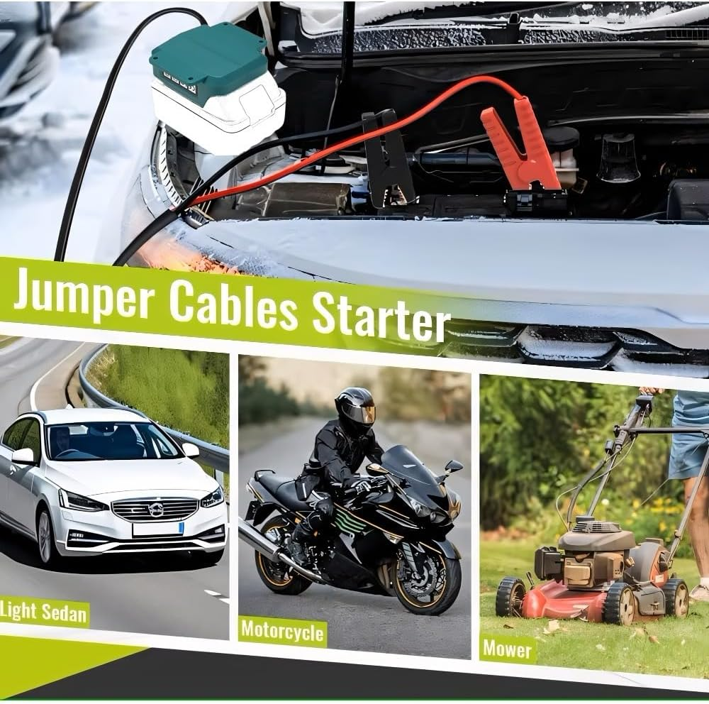 Jumper Adapter for Makita 18V Battery Jumper Starter Automotive Booster Cables 6FT 12AWG Jumper Cable Car Battery Charger for Car Riding Mower Motorcycle (Battery Not Included) image number 5