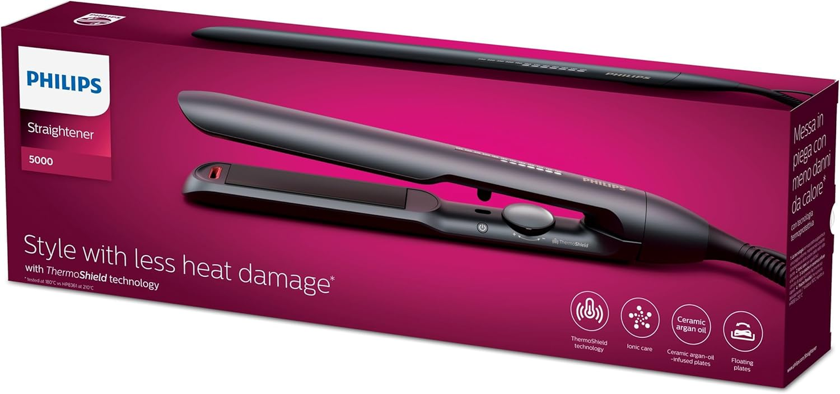 Philips 5000 Series Hair Straightener with Thermoshield Technology in Black [Model BHS510/00] image number 3