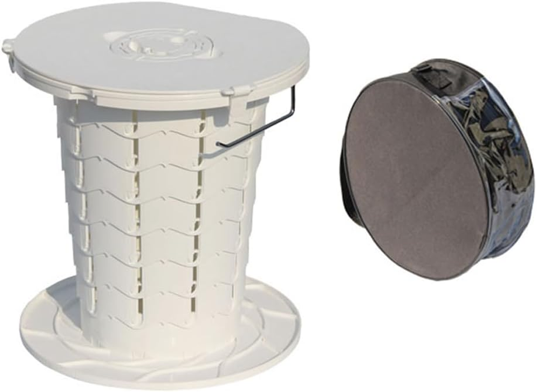 Retractable Portable Toilet,Large Capacity Camping Toilet,Foldable Travel Toilet,For Camping, Hiking and Outdoor Use,Car, Travel, Boat, Beach,With Carry Bag, Compact Folding Design (White) image number 5