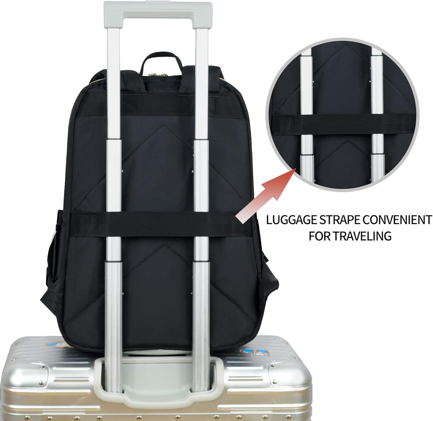 KROSER Laptop Backpack 15.6 Inch Computer Backpack Fashion School Backpack Laptop Bag Water-Repellent Nylon Casual Daypack with USB Charging Port for Travel/Business/College/Women/Men image number 2