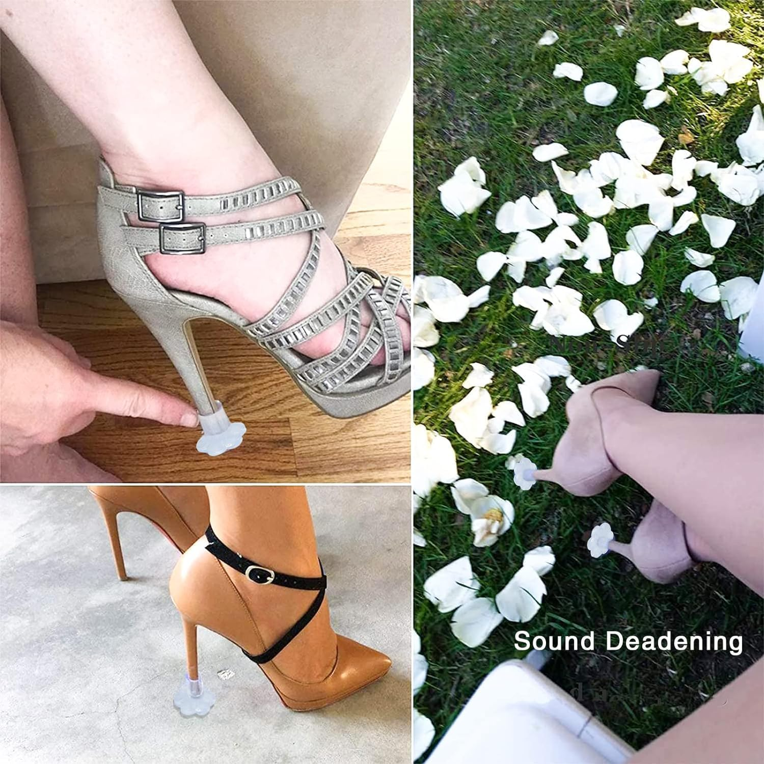 15 Pairs High Heel Protectors, Grass Heel Protector for Shoes Women, 5 Sizes High Heel Shoes Noise Protector, Anti-Slip High Heel Shoes Caps for Wedding, Formal Occasions, Outdoor Events image number 1