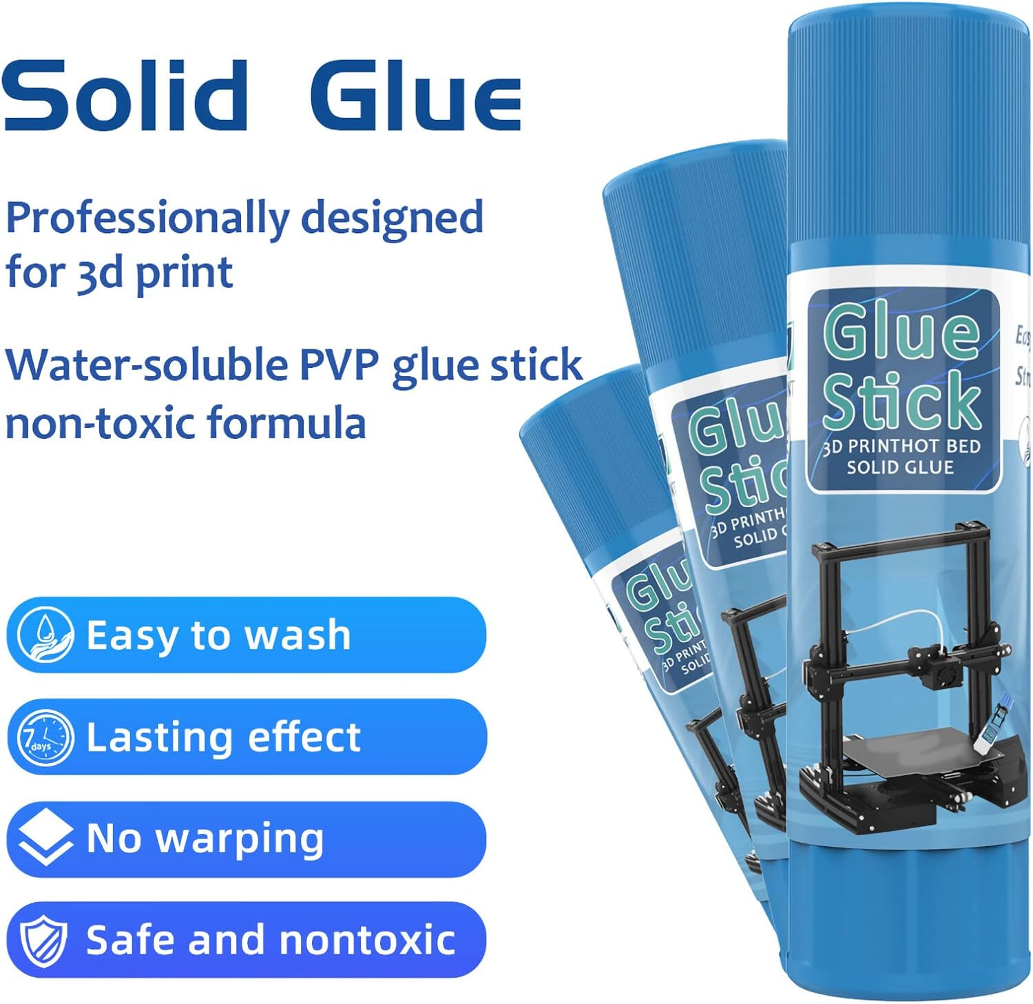 3D Printer Glue Sticks PVP Solid Glue Sticks Washable for Hot Bed Platform Glass Plate Easy Removing 10PCS image number 4