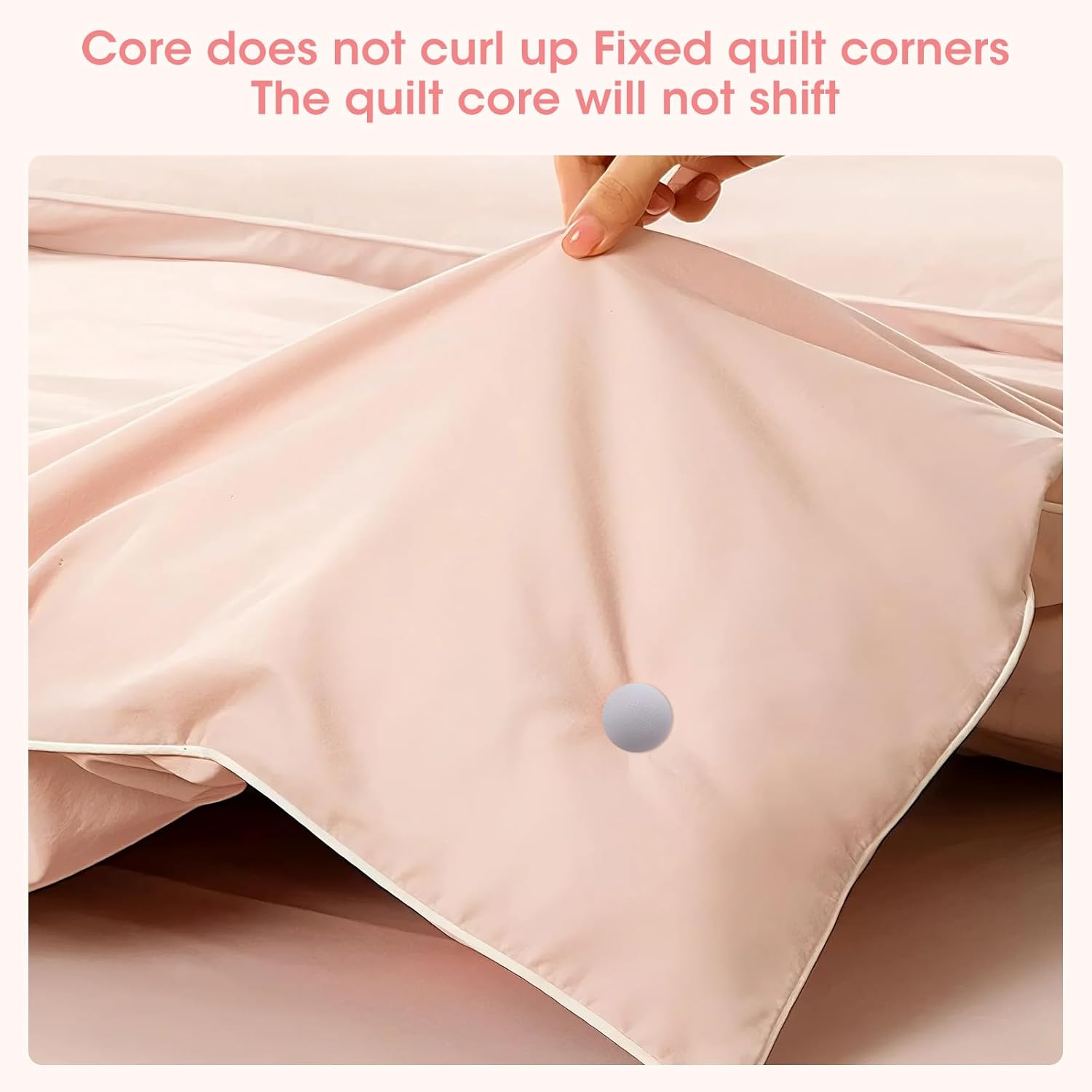 MQUPIN Duvet Clips Duvet Cover Pins,Duvet Pin Comforter Clips 16Set, Soft Fabric Material Double Sided Pin Fasteners for Quilt, Cushions, Curtains- Grey - White image number 4