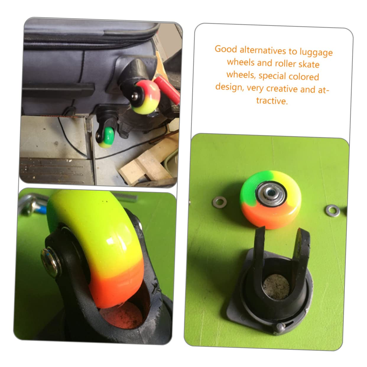 Gatuida 4Sets Suitcase Caster Wheels Luggage Wheels Replacement Swivel for Travel Suitcase Luggage Mute Replacement Parts image number 4