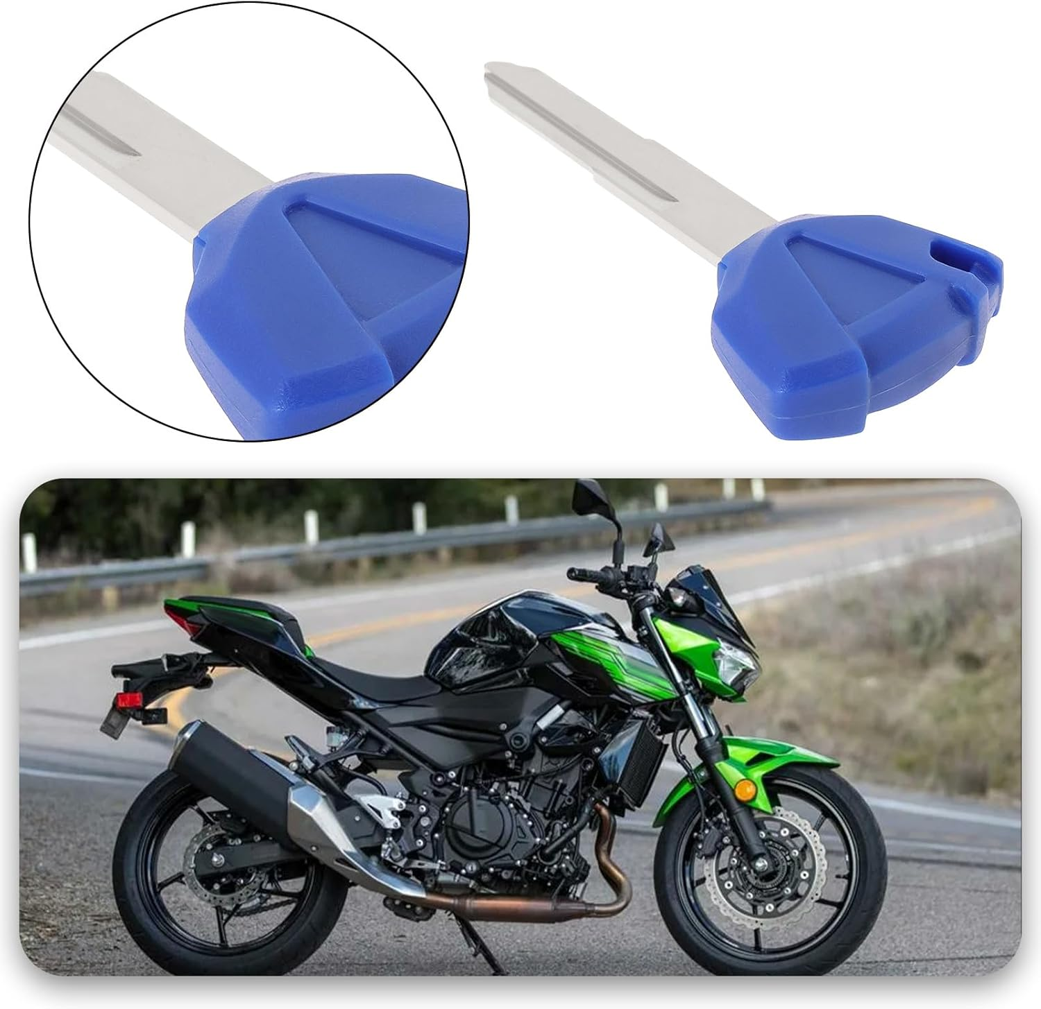 SG Store 3PCS Motorcycle Blank Blade Uncut Key Compatible with Kawa-Saki Z400 Z900 Z750 Z1000 2017-2020 Compatible with Ninja ZX-6R ZX-7R ZX-9R ZX-10R ZX-12R ZX-14R Replacement Key image number 5
