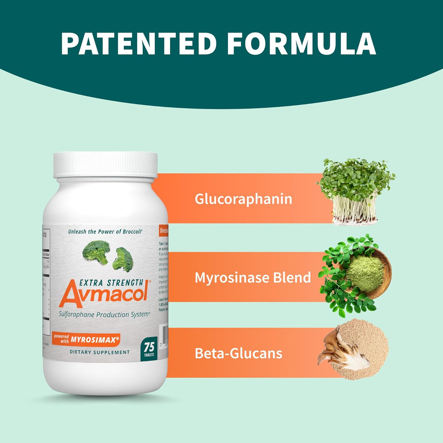 Avmacol Extra Strength Sulforaphane Production System for Immune Support, 75 Tablets image number 1