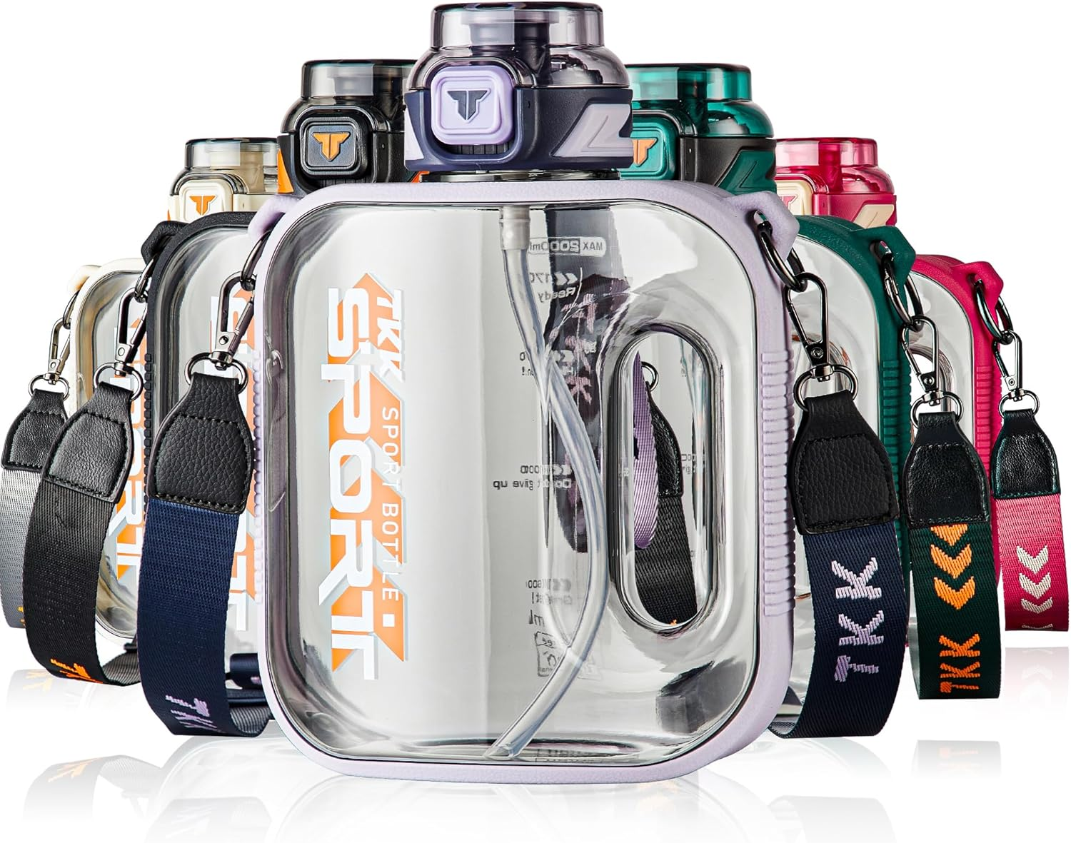 TKK 32Oz Sport Water Bottle with Straw Water Jug with Straw Large Capacity Plastic Water Bottle Dishwasher Safe 1L Water Bottle Jug BPA Free Tritan for Gym Yoga Travel Camping Outdoor Black