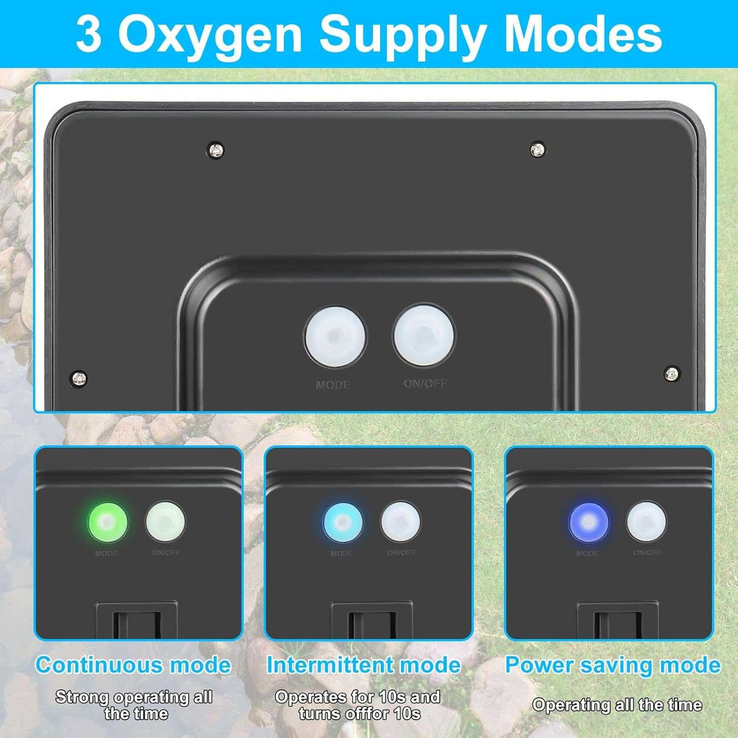 Oxygen Pump for Pond Solar, 4 W Pond Aerator Solar with 2200 Mah Battery, Pond Air Pump with Oxygen Tube and Air Bubble Stone, Air Pump Aquarium Oxygenator for Pond Pool image number 1