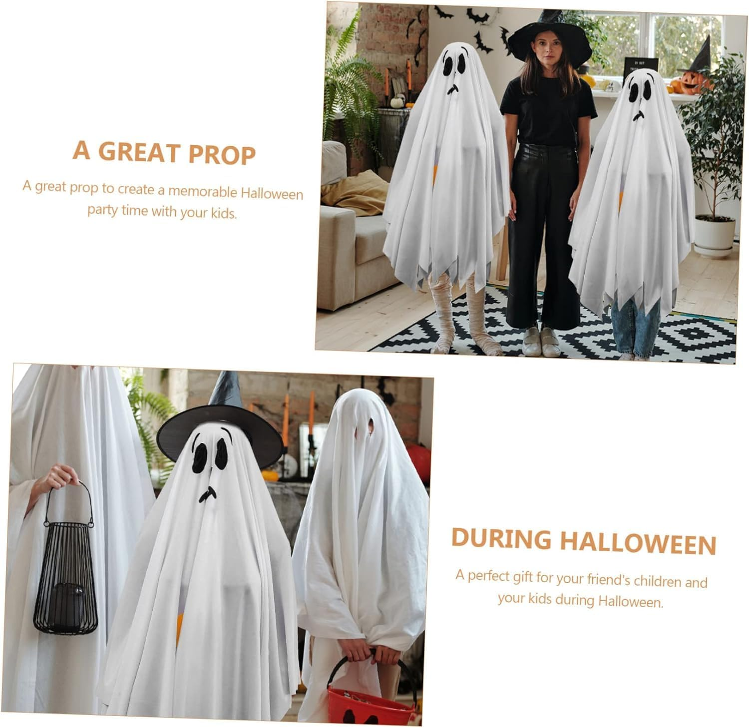 Ghost Cloak Kids Decor Halloween Decorations Outdoor Halloween Costumes Halloween Ghost Decoration Ghost Cosplay Costume Baby Ghost Cloak Ghost Dress up Costume Halloween Supplies image number 3