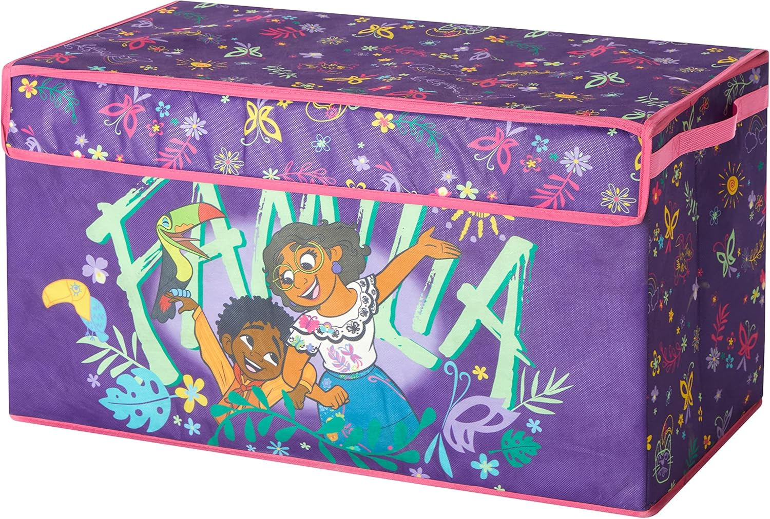 Idea Nuova Cocomelon Collapsible Children&rsquo;S Toy Storage Trunk, Durable with Lid